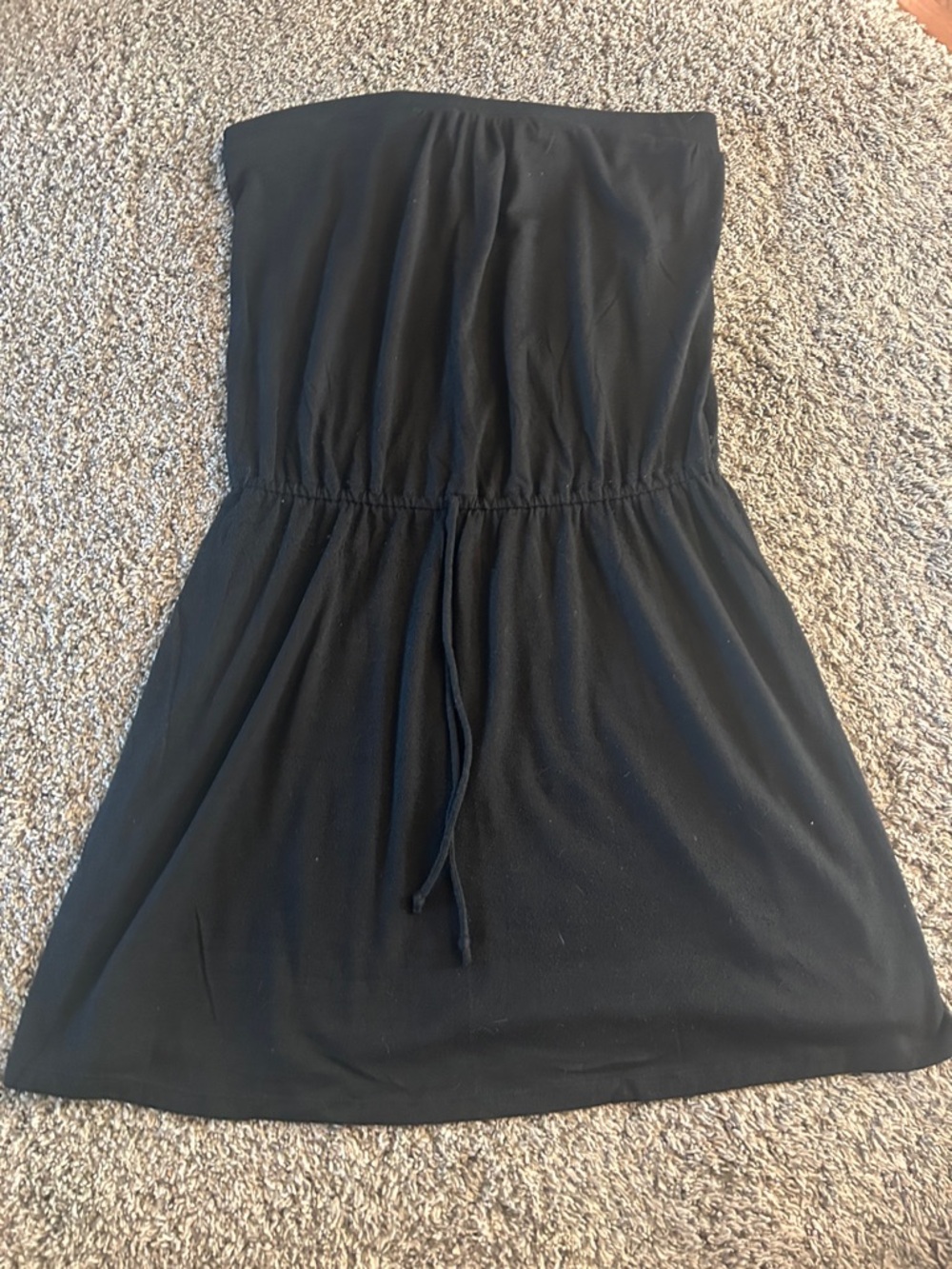 Mossimo Supply Co. Strapless Black Drawstring Waist Dress